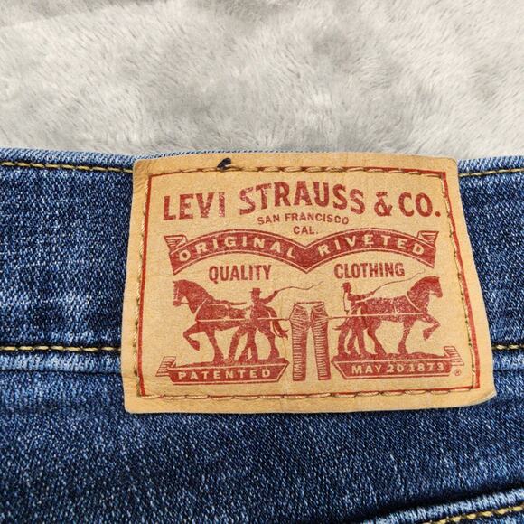 Levi's Jeans Womens 24W Blue Dark Wash Classic Straight Leg Stretch Denim Casual - Picture 5 of 15